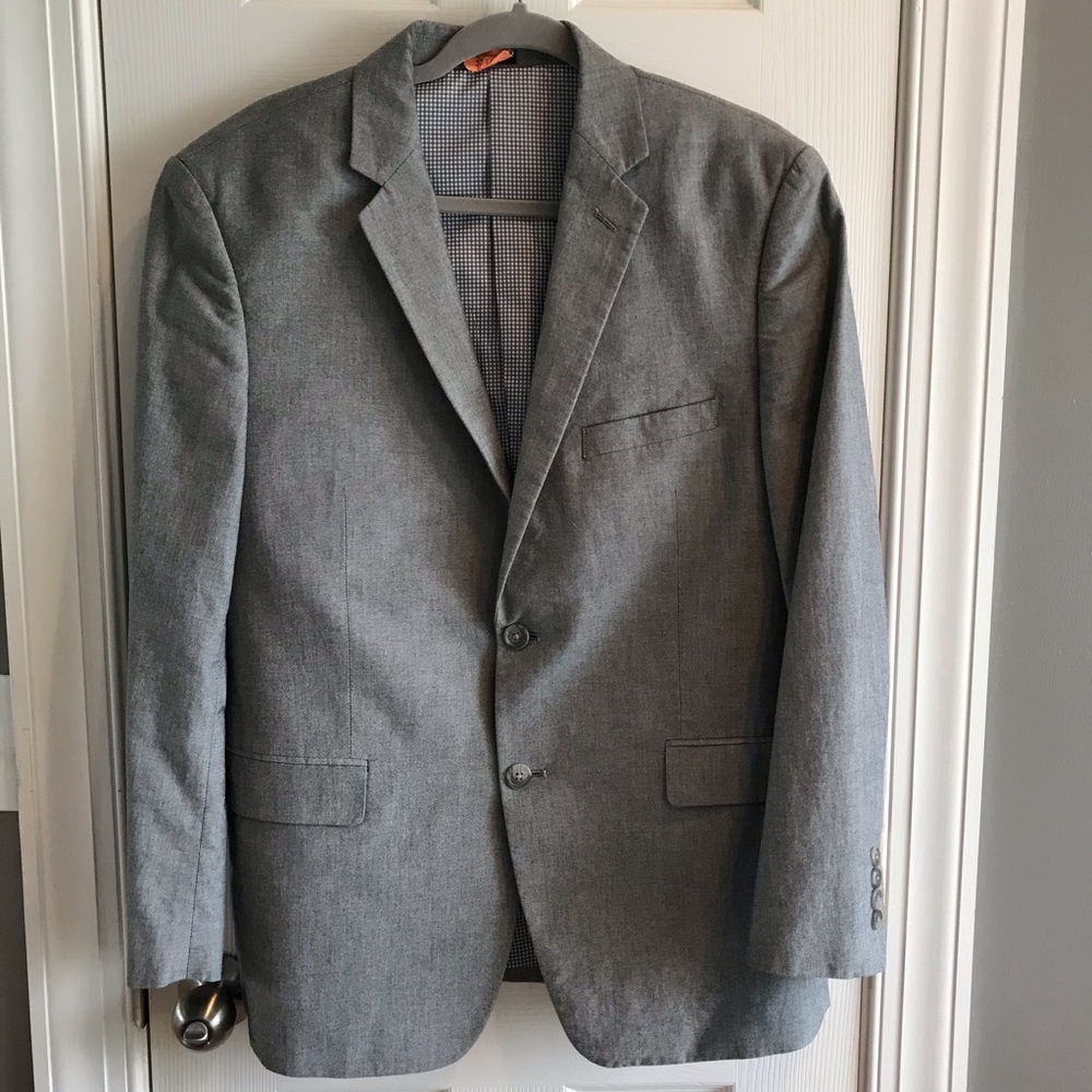 Saddlebred Men's Solid Chambray Sport Coat 40 S
